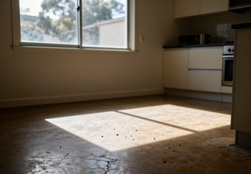 Cockroach infestation in a Blacktown kitchen before treatment